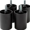 Stolar>Set med 4 Plastfötter för Soffor och Möbler - Höjd 80 mm - Svarta Platinumfötter - Svart Färg - Höjd 8 cm