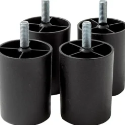 Stolar>Set med 4 Plastfötter för Soffor och Möbler - Höjd 80 mm - Svarta Platinumfötter - Svart Färg - Höjd 8 cm