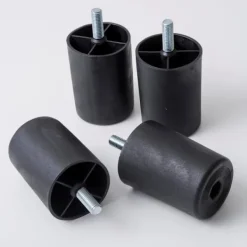 Stolar>Set med 4 Plastfötter för Soffor och Möbler - Höjd 80 mm - Svarta Platinumfötter - Svart Färg - Höjd 8 cm