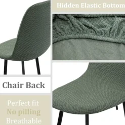 Stolar>Set med 4, Stretch Skandinaviska Stolsöverdrag för Matsalsstolar, Diagonal Jacquard Universal Elastiskt Stolsöverdrag för Heminredning, Turkos