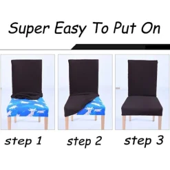 Stolar>Set med 4 Stretch Stolsöverdrag för Matstolar, Stretch Spandex med Elastiska Överdrag, Stora Sammetsöverdrag för Matstolar (Mörkgrå)
