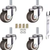 Stolar>Set med 4 svängbara möbelhjul - M6 X 15mm - Med 25mm gänga - Mjukt gummi - Tpe-gänga - Mini möbelhjul (25mm)