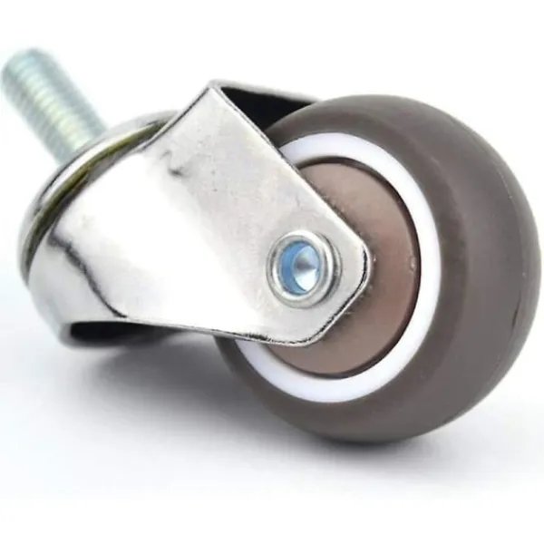 Stolar>Set med 4 svängbara möbelhjul - M6 X 15mm - Med 25mm gänga - Mjukt gummi - Tpe-gänga - Mini möbelhjul (25mm)