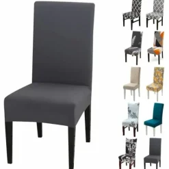 Stolar>Set med 6 Universal Stretch Stolöverdrag - Modern - Grå