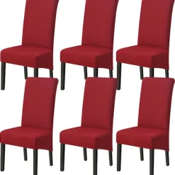 Stolar>Set med 6 XL Matstolsöverdrag, Stretchöverdrag för Stolar, Universal Tvättsbara Stora Stolsöverdrag, Lätt att Rengöra för Matrum