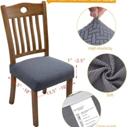 Stolar>Set med jacquardmönstrade stretchiga stolsöverdrag, avtagbara och tvättbara