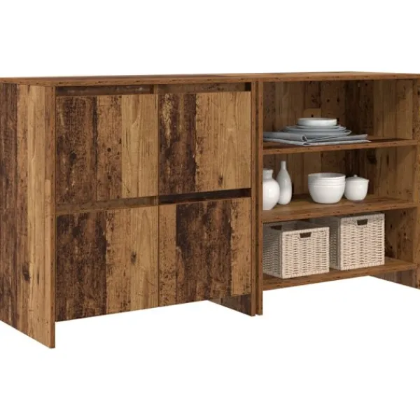 vidaXL Sideboards>Sideboard 2 pcs Gammalt trä 70 x 41 x 75 cm Konstruerat trä