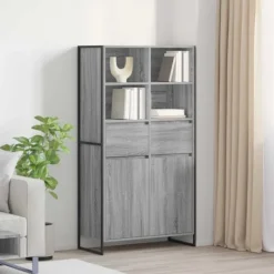 vidaXL Hyllor>Sideboard 2 pcs Grå Sonoma 81 x 36 x 150.5 cm Konstruerat trä