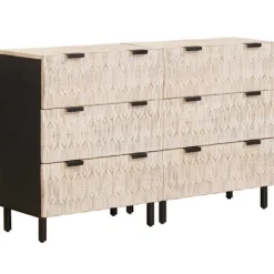 vidaXL Byråer>Sideboard 2 pcs Vit Tvätt Finish 60 x 33 x 75 cm
