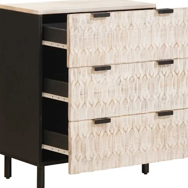 vidaXL Byråer>Sideboard 2 pcs Vit Tvätt Finish 60 x 33 x 75 cm
