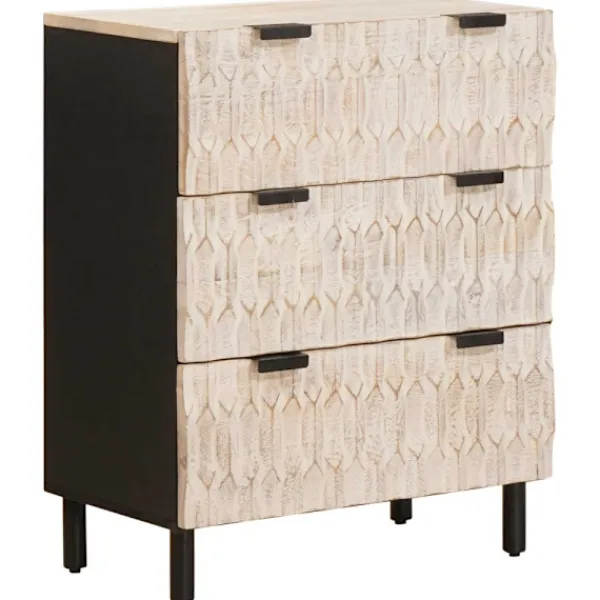 vidaXL Byråer>Sideboard 2 pcs Vit Tvätt Finish 60 x 33 x 75 cm