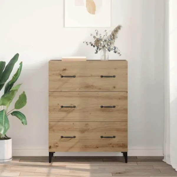 vidaXL Byråer>Sideboard Artisan Ek 69,5 x 34 x 90 cm Konstruerat trä och järn