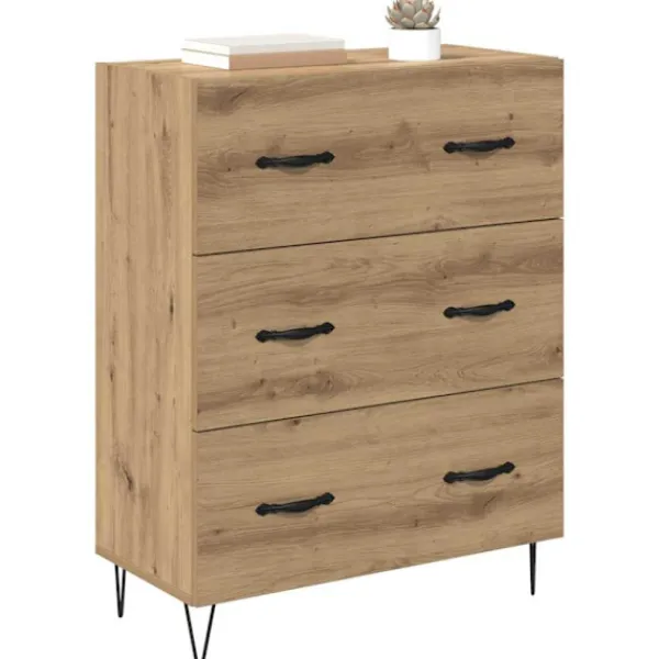 vidaXL Byråer>Sideboard Artisan Ek 69,5 x 34 x 90 cm Konstruerat trä och järn