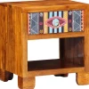 vidaXL Småbord>Sideboard Flerfärgsdesign 40 x 35 x 45 cm massivt akacia