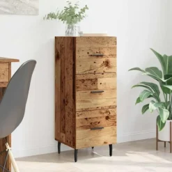 vidaXL Byråer>Sideboard Gammalt trä 34 x 34,5 x 90 cm Konstruerat trä