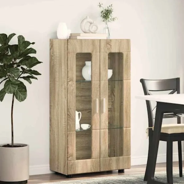 vidaXL Sideboards>Sideboard med dörr Sonoma-ek 55,5 x 29 x 100 cm Konstruerat trä