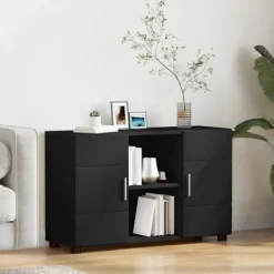 vidaXL Sideboards>Sideboard med hylla Svart 88,5 x 30,5 x 55,5 cm Konstruerat trä