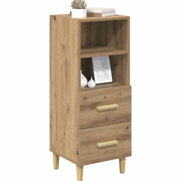 vidaXL Sideboards>Sideboard med låda artisan ek 34 x 34,5 x 90 cm Konstruerat trä