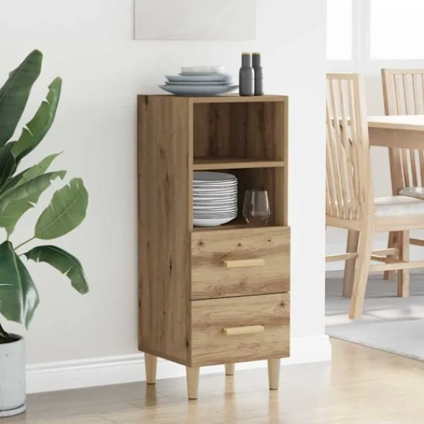 vidaXL Sideboards>Sideboard med låda artisan ek 34 x 34,5 x 90 cm Konstruerat trä