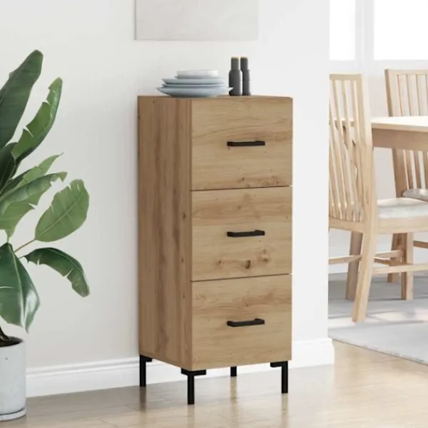 vidaXL Sideboards>Sideboard med låda Artisan Ek 34,5 x 34 x 90 cm Konstruerat trä