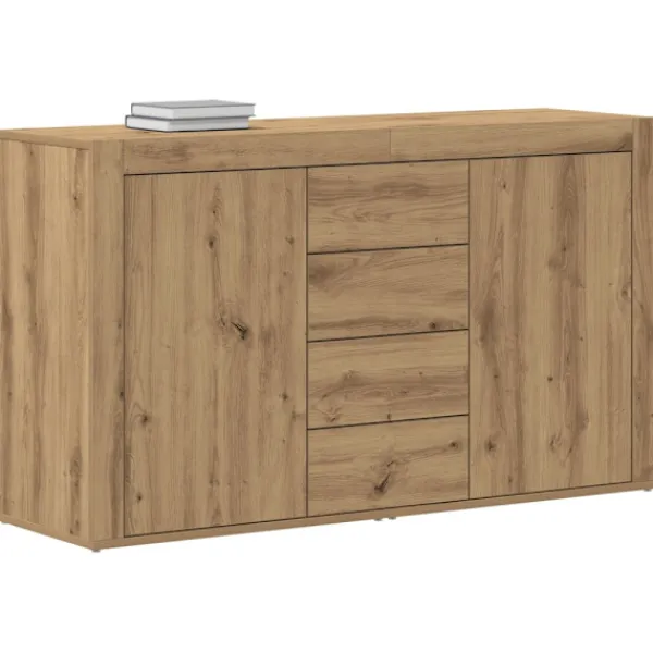 vidaXL Sideboards>Sideboard med låda Artisan Ek 120 x 36 x 69 cm Konstruerat trä