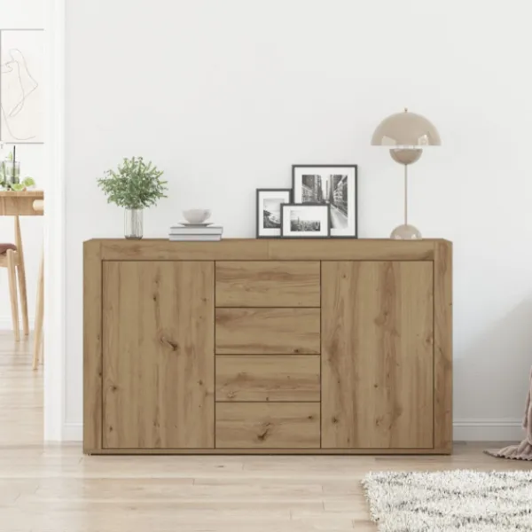 vidaXL Sideboards>Sideboard med låda Artisan Ek 120 x 36 x 69 cm Konstruerat trä