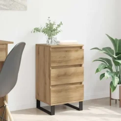 vidaXL Byråer>Sideboard med låda artisan ek Konstruerat trä