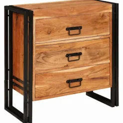 vidaXL Byråer>Sideboard med låda Brun 66 x 33 x 70 cm Massivt Akaciaträ