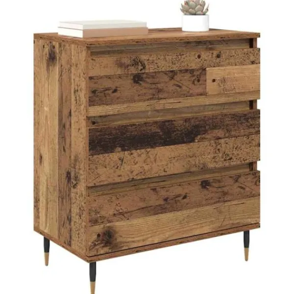 vidaXL Sideboards>Sideboard med låda Gammalt trä 60 x 35 x 70 cm Konstruerat trä