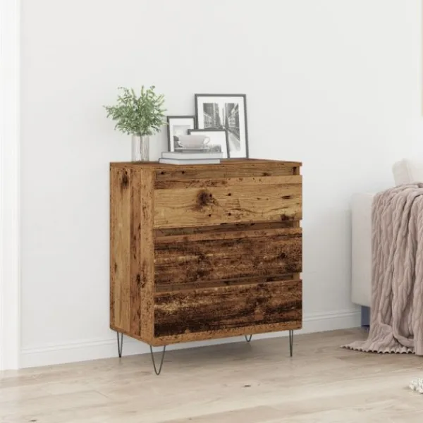 vidaXL Byråer>Sideboard med låda Gammalt trä 60 x 35 x 70 cm Konstruerat trä