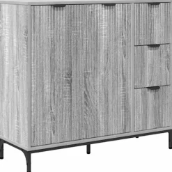 vidaXL Sideboards>Sideboard med låda Grå Sonoma 89,5 x 33 x 82 cm Konstruerat trä