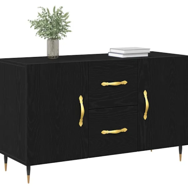 vidaXL Sideboards>Sideboard med låda Svart Ek 100 x 36 x 60 cm Konstruerat trä
