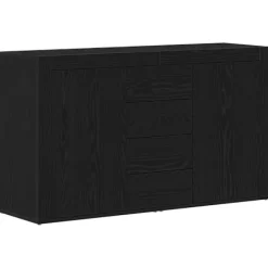 vidaXL Sideboards>Sideboard med låda Svart Ek 120 x 36 x 69 cm Konstruerat trä