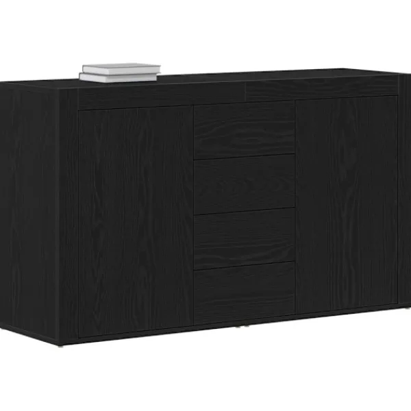 vidaXL Sideboards>Sideboard med låda Svart Ek 120 x 36 x 69 cm Konstruerat trä