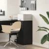 vidaXL Sideboards>Sideboard med låda Svart Ek 38 x 34 x 75 cm