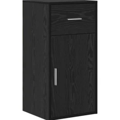 vidaXL Sideboards>Sideboard med låda Svart Ek 38 x 34 x 75 cm