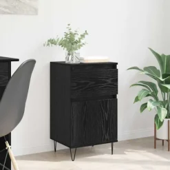 vidaXL Sideboards>Sideboard med låda Svart ek 35 x 40 x 70 cm Konstruerat trä