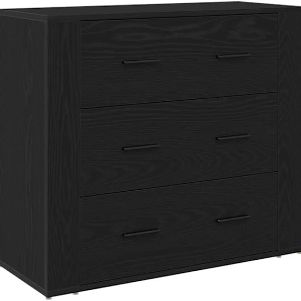 vidaXL Sideboards>Sideboard med låda Svart Ek 240 x 33 x 70 cm Konstruerat trä