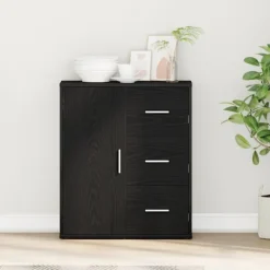 vidaXL Sideboards>Sideboard med låda Svart Ek 60 x 31 x 70 cm Konstruerat trä