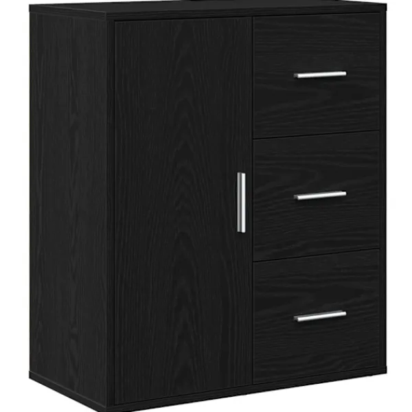 vidaXL Sideboards>Sideboard med låda Svart Ek 60 x 31 x 70 cm Konstruerat trä
