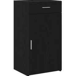 vidaXL Sideboards>Sideboard med låda Svart Ek 50 x 42,5 x 93 cm