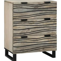vidaXL Sideboards>Sideboard med låda Vit 60 x 33.5 x 75 cm Massivt Mangoträ