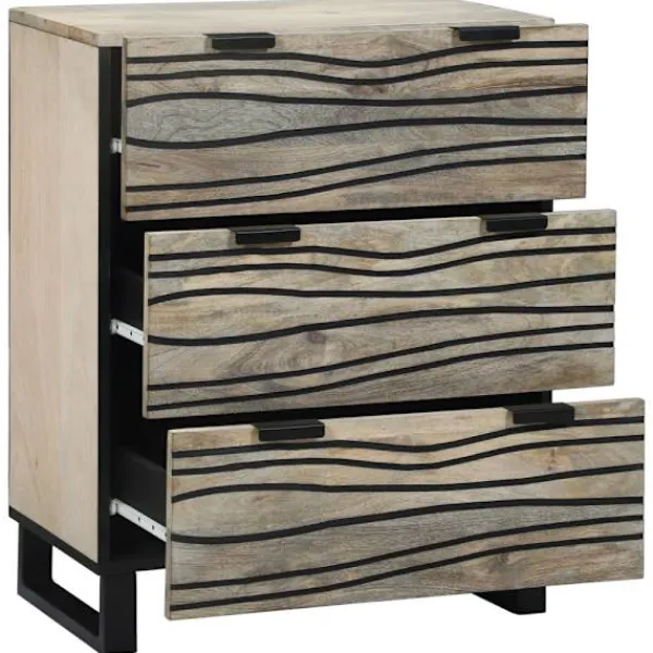 vidaXL Sideboards>Sideboard med låda Vit 60 x 33.5 x 75 cm Massivt Mangoträ
