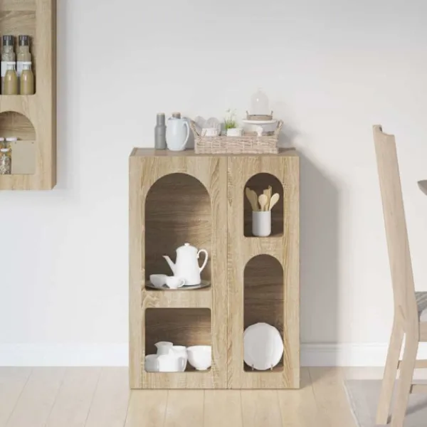 vidaXL Sideboards>Sideboard Sonoma-ek 59 x 35 x 80.5 cm Konstruerat trä