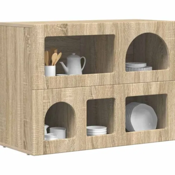vidaXL Sideboards>Sideboard Sonoma-ek 80,5 x 35 x 59 cm Konstruerat trä