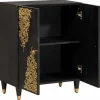 vidaXL Skåp>Sideboard Svart 60 x 33 x 75 cm Massivt mangoträ