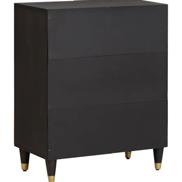 vidaXL Skåp>Sideboard Svart 60 x 33 x 75 cm Massivt mangoträ