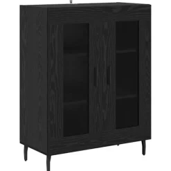 vidaXL Skåp>Sideboard Svart Ek 69,5 x 34 x 90 cm Konstruerat trä