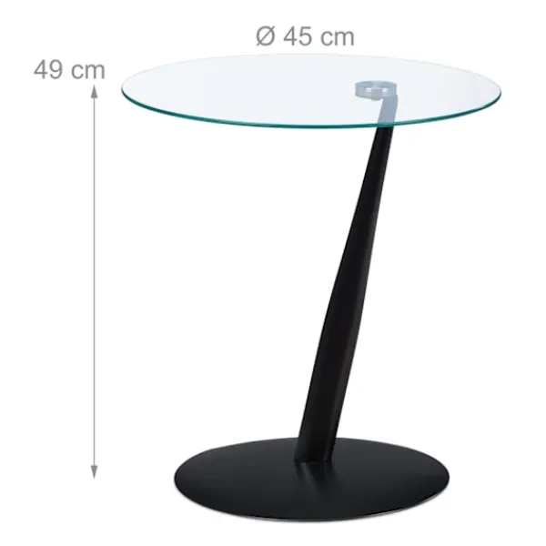 B2X Småbord>Sidobord i svart glas