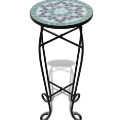 vidaXL Småbord>Sidobord med mosaik grön vit